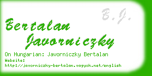 bertalan javorniczky business card